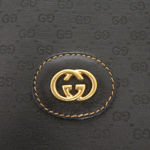 グッチ オールドグッチ シェリーライン マイクロGG 002-63-0048 PVC ブラック トートバッグ 黒 0769【中古】GUCCI
