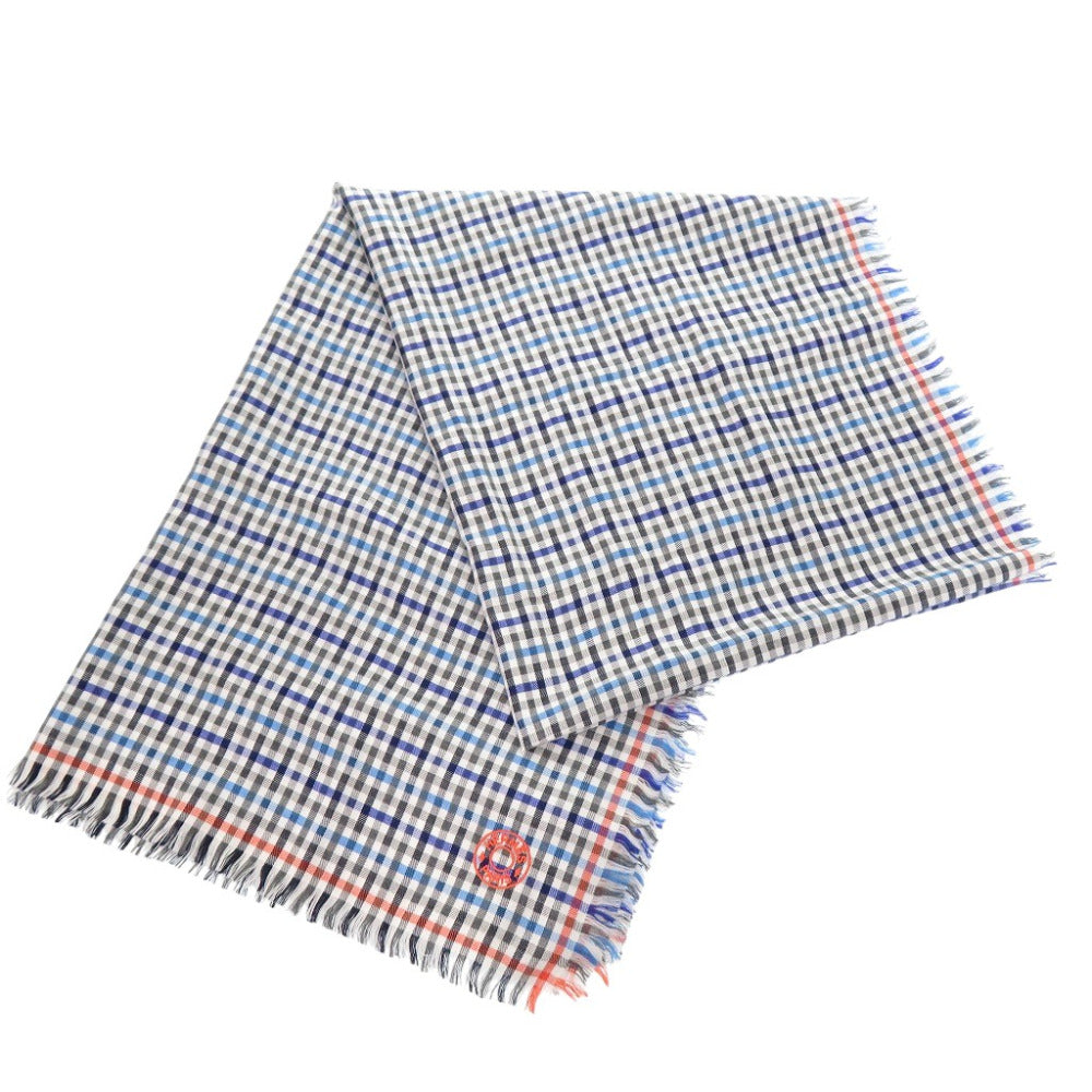 未使用品 エルメス カシミヤ/絹 マルチカラー ギンガムチェック スカーフ 0782【中古】HERMES