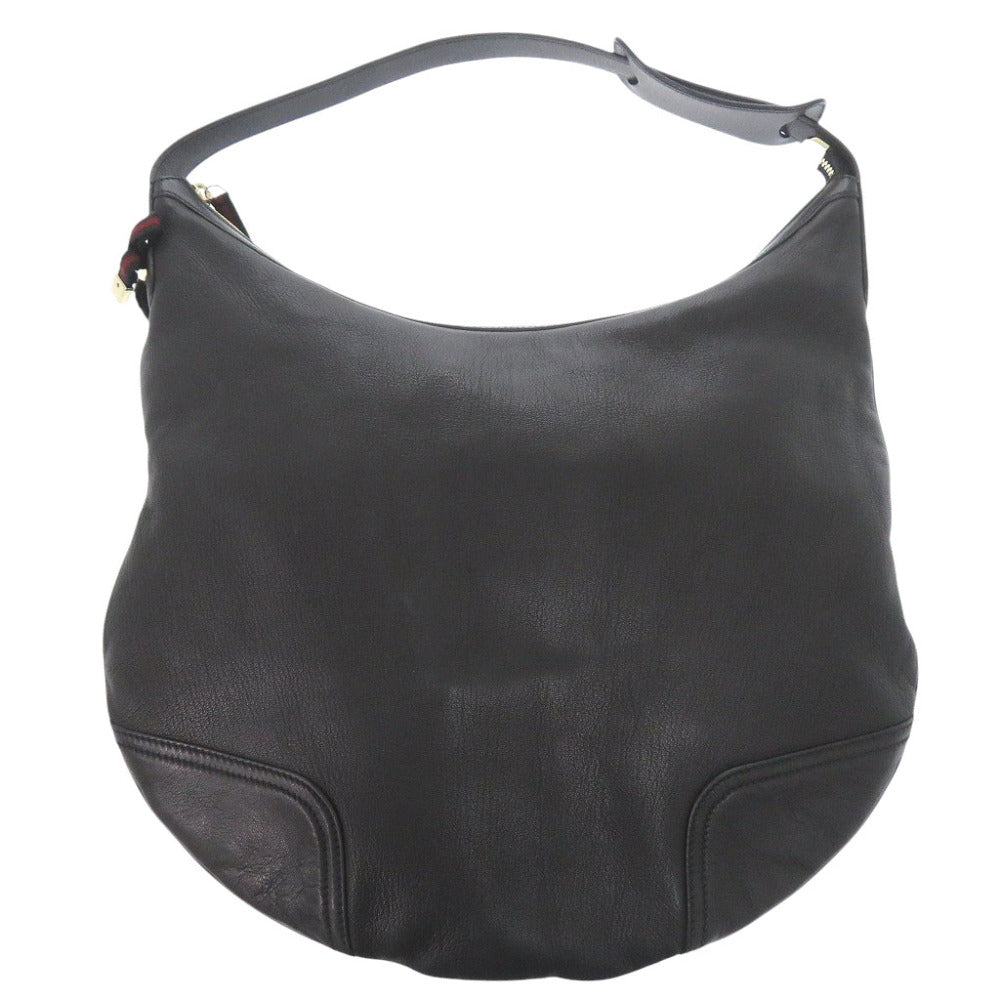 美品 グッチ 162882 レザー ブラック ワンショルダーバッグ 黒 0795【中古】GUCCI