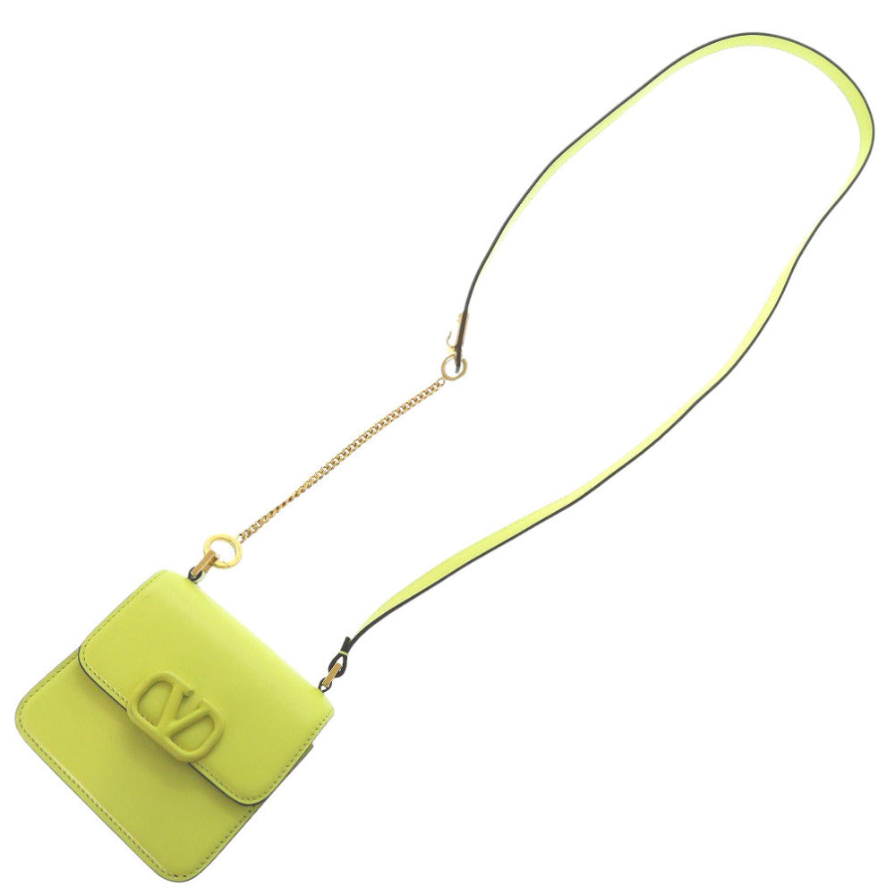 ヴァレンティノ ガラヴァーニ Vスリング カーフレザー イエロー ショルダーバッグ 黄 0812【中古】Valentino Garavani