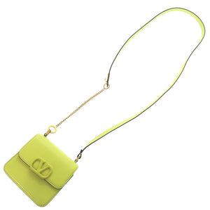 ヴァレンティノ ガラヴァーニ Vスリング カーフレザー イエロー ショルダーバッグ 黄 0812【中古】Valentino Garavani