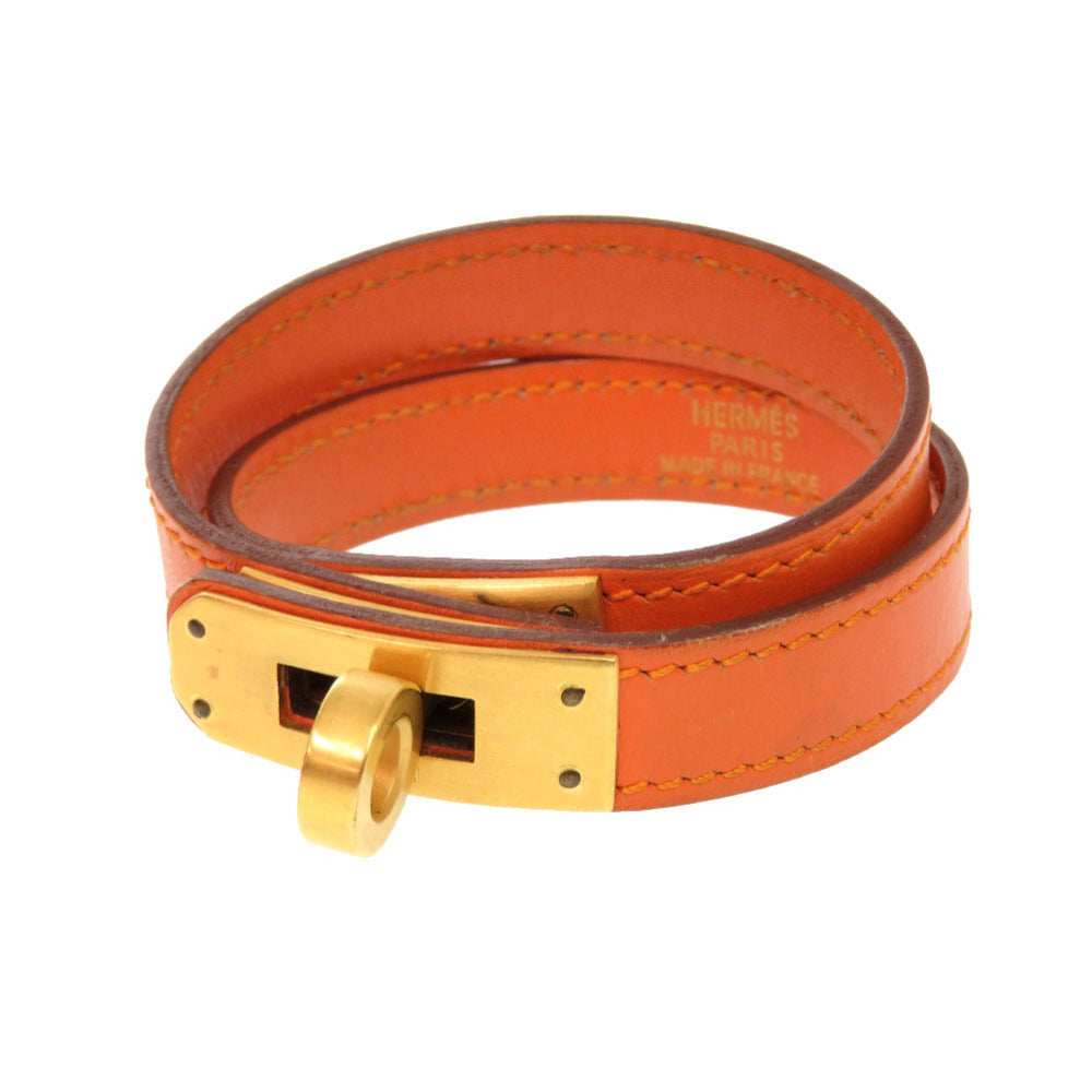 エルメス ケリー ドゥブルトゥール スイフト オレンジ ゴールド金具 □G刻印 ブレスレット 0902 【中古】 HERMES