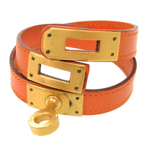 エルメス ケリー ドゥブルトゥール スイフト オレンジ ゴールド金具 □G刻印 ブレスレット 0902 【中古】 HERMES