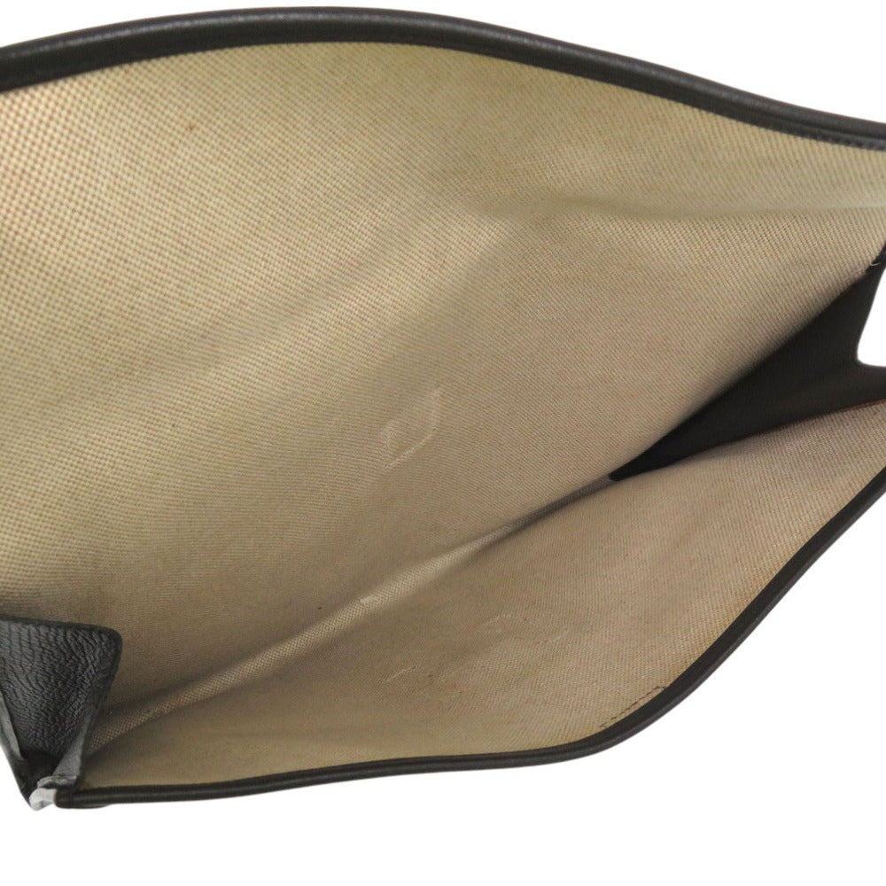 美品 エルメス ジジェGM クラッチバッグ セカンドバッグ ビジネスバッグ アルデンヌ ブラック 刻印不明 0909【中古】HERMES