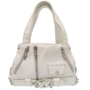 美品 クロムハーツ JJ DEAN JJディーン ライダース トートバッグ ロジウム レザー シルバー925 ホワイト 0918【中古】CHROME HEARTS