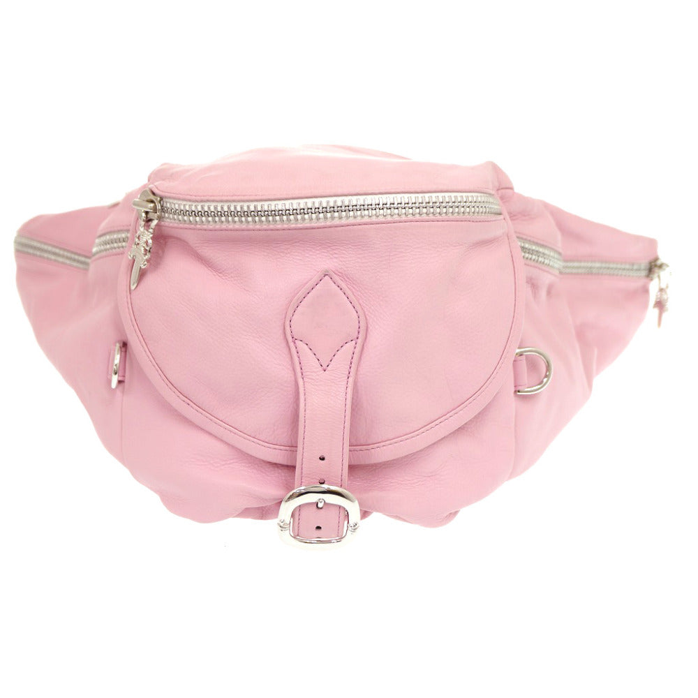 クロムハーツ スナットパック ウエストバッグ レザー/シルバー925 クロスボディバッグ ピンク 0919【中古】CHROME HEARTS