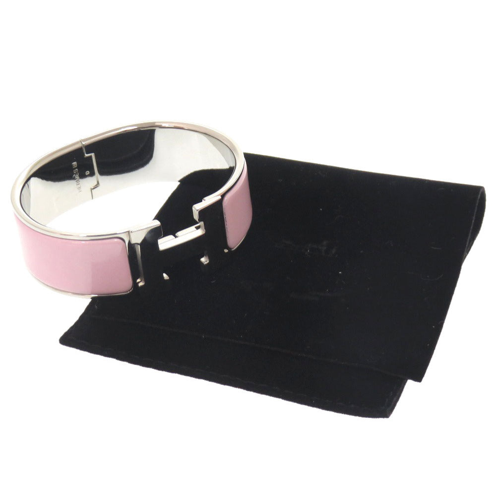 美品 エルメス クリッククラック GM ピンク シルバー D刻印 バングル アクセサリー 0932【中古】HERMES ブレスレット