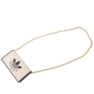 未使用品 グッチ × アディダス 621892 レザー ホワイト チェーンショルダーバッグ 0936【中古】GUCCI