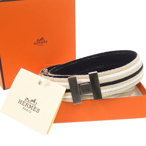 新品同様 エルメス コットン/ポリエステル/ゴム マルチカラー ストライプ ベルト 0956【中古】HERMES