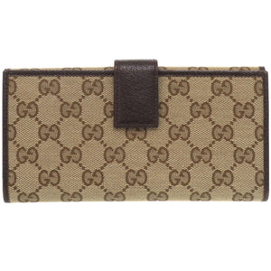 美品 グッチ 112715 GGキャンバス ベージュ 長財布 0958【中古】GUCCI