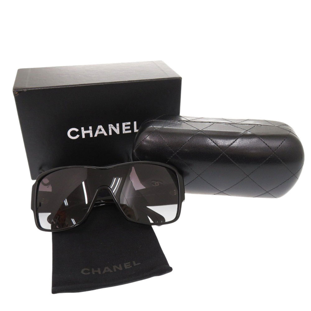 美品 シャネル ココマーク グラデーションレンズ 5449A‐C501S6 プラスチック ブラック サングラス 黒 0959【中古】CHANEL