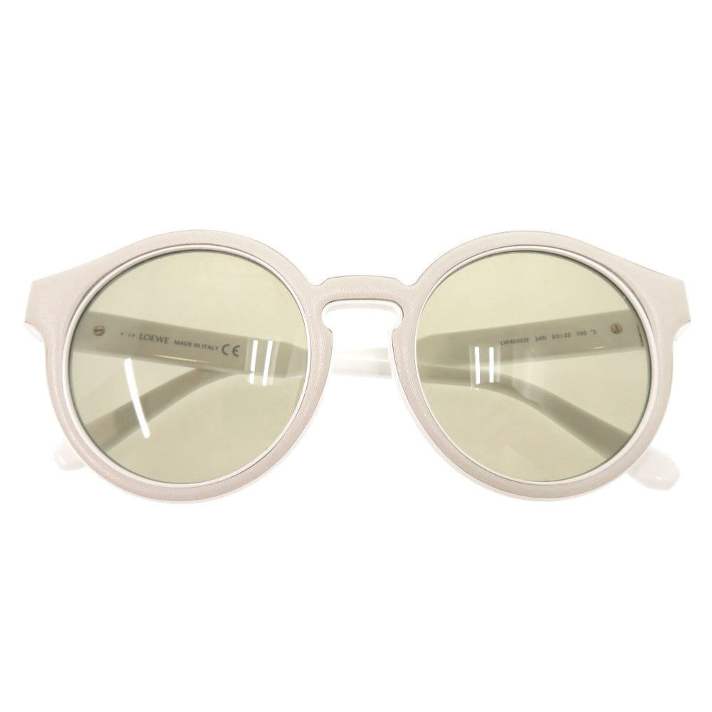 美品 ロエベ LW40002F プラスチック レザー ホワイト アイボリー サングラス 0971【中古】LOEWE