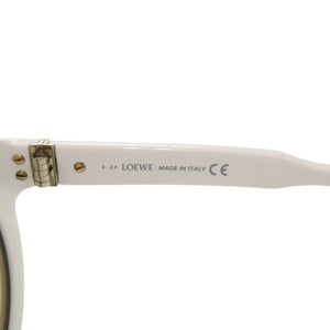 美品 ロエベ LW40002F プラスチック レザー ホワイト アイボリー サングラス 0971【中古】LOEWE