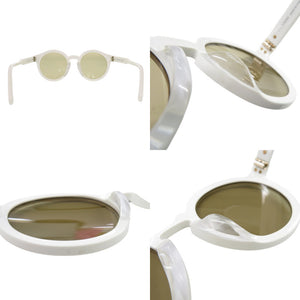 美品 ロエベ LW40002F プラスチック レザー ホワイト アイボリー サングラス 0971【中古】LOEWE