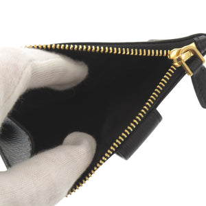 新品同様 プラダ 1MC026 レザー ブラック コインケース カードケース 小銭入れ 黒 0973【中古】PRADA