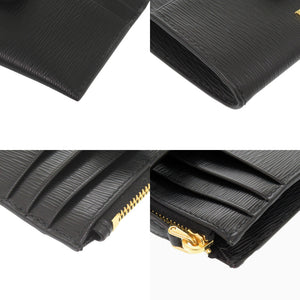 新品同様 プラダ 1MC026 レザー ブラック コインケース カードケース 小銭入れ 黒 0973【中古】PRADA
