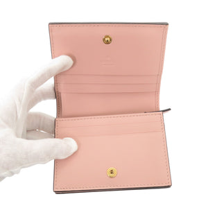 未使用 グッチ GGマトラッセ 723786 レザー ピンク 二つ折り財布 0975【中古】GUCCI