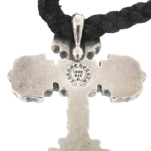 美品 クロムハーツ フィリグリークロスXS wレザーブレイド ネックレス シルバー925 0980【中古】CHROME HEARTS