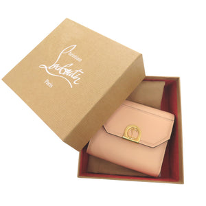 未使用 クリスチャン ルブタン エリザ コンパクトウォレット レザー ピンク 三つ折り財布 0985 【中古】 Christian Louboutin