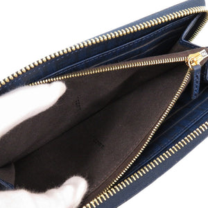 新品同様 フェンディ ズッカ柄 8M0024-YG1-FOUWD レザー ダークブルー 長財布 青 0989【中古】FENDI