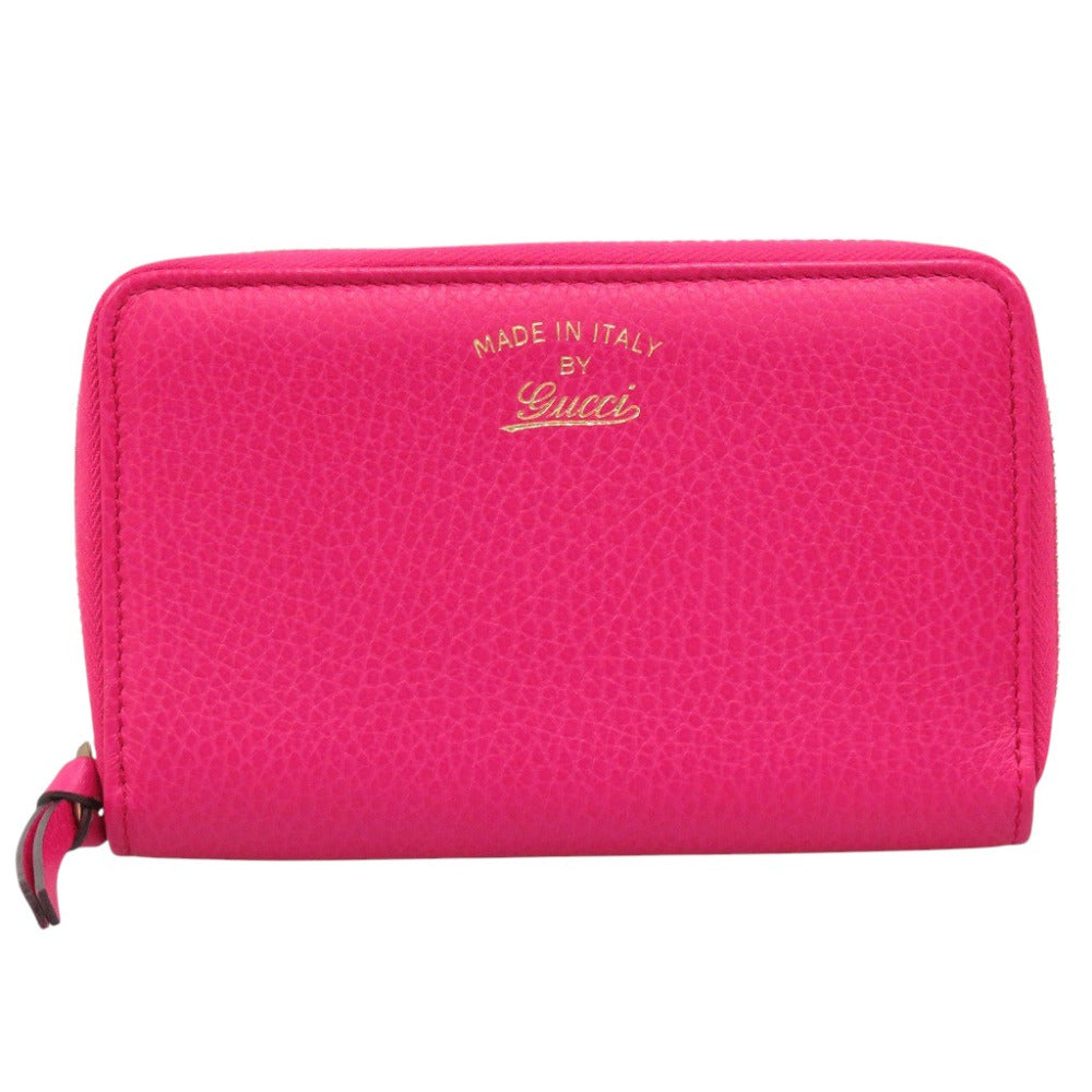 新品同様 グッチ スウィング 354497 レザー フーシャピンク 長財布 0990【中古】GUCCI