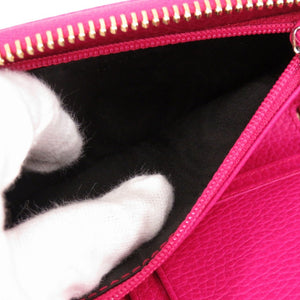 新品同様 グッチ スウィング 354497 レザー フーシャピンク 長財布 0990【中古】GUCCI