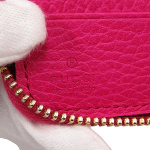 新品同様 グッチ スウィング 354497 レザー フーシャピンク 長財布 0990【中古】GUCCI