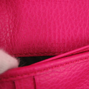 新品同様 グッチ スウィング 354497 レザー フーシャピンク 長財布 0990【中古】GUCCI