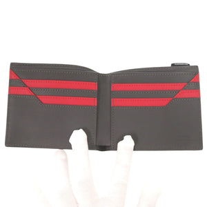 美品 フェンディ 7M0266 レザー グレー 二つ折り財布 札入れ 0992【中古】FENDI メンズ