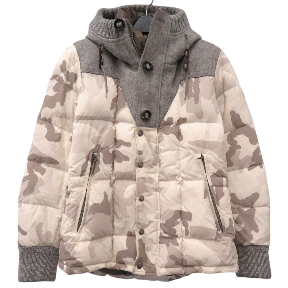 モンクレール BEAUMONT バーモント ウール切替 カモフラージュ 迷彩 ダウンジャケット サイズ0  32091419198554954 1007【中古】MONCLER