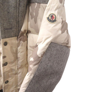 モンクレール BEAUMONT バーモント ウール切替 カモフラージュ 迷彩 ダウンジャケット サイズ0  32091419198554954 1007【中古】MONCLER