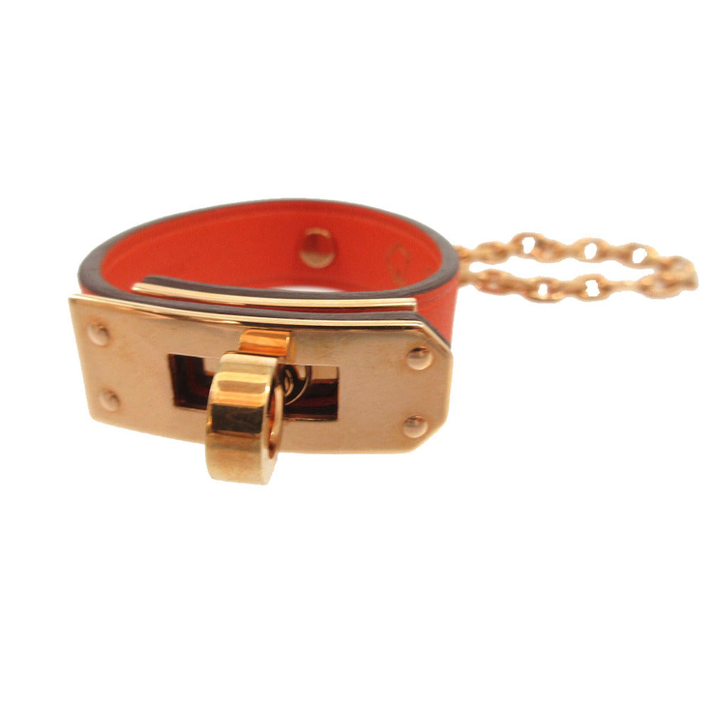 新品同様 エルメス ケリー グローブホルダー ヴォースイフト オレンジ ローズゴールド キーホルダー 1013【中古】HERMES