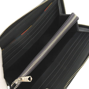 新品同様 ポールスミス ブライトストライププラー BPS647 レザー ブラック ラウンドファスナー 長財布 1016【中古】Paul Smith メンズ