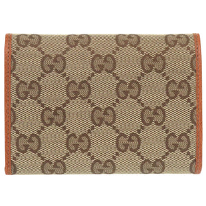 美品 グッチ 131887 GGキャンバス ベージュ 三つ折り財布 1018【中古】GUCCI