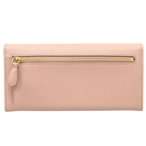 未使用 プラダ 1MH132 レザー/サフィアーノレザー ベージュ 長財布 1028【中古】PRADA