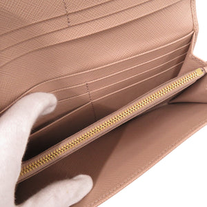 未使用 プラダ 1MH132 レザー/サフィアーノレザー ベージュ 長財布 1028【中古】PRADA