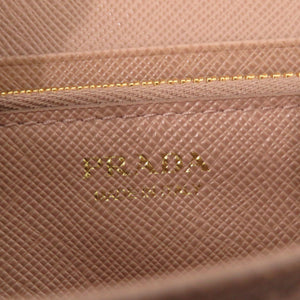 未使用 プラダ 1MH132 レザー/サフィアーノレザー ベージュ 長財布 1028【中古】PRADA