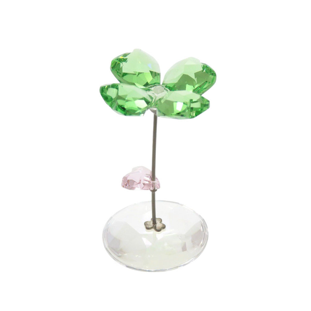 未使用品 スワロフスキー 四つ葉 クローバー ハート クリスタル クリア/グリーン オブジェ 緑 1035【中古】SWAROVSKI