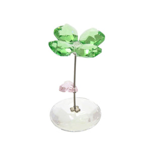 未使用品 スワロフスキー 四つ葉 クローバー ハート クリスタル クリア/グリーン オブジェ 緑 1035【中古】SWAROVSKI