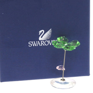 未使用品 スワロフスキー 四つ葉 クローバー ハート クリスタル クリア/グリーン オブジェ 緑 1035【中古】SWAROVSKI