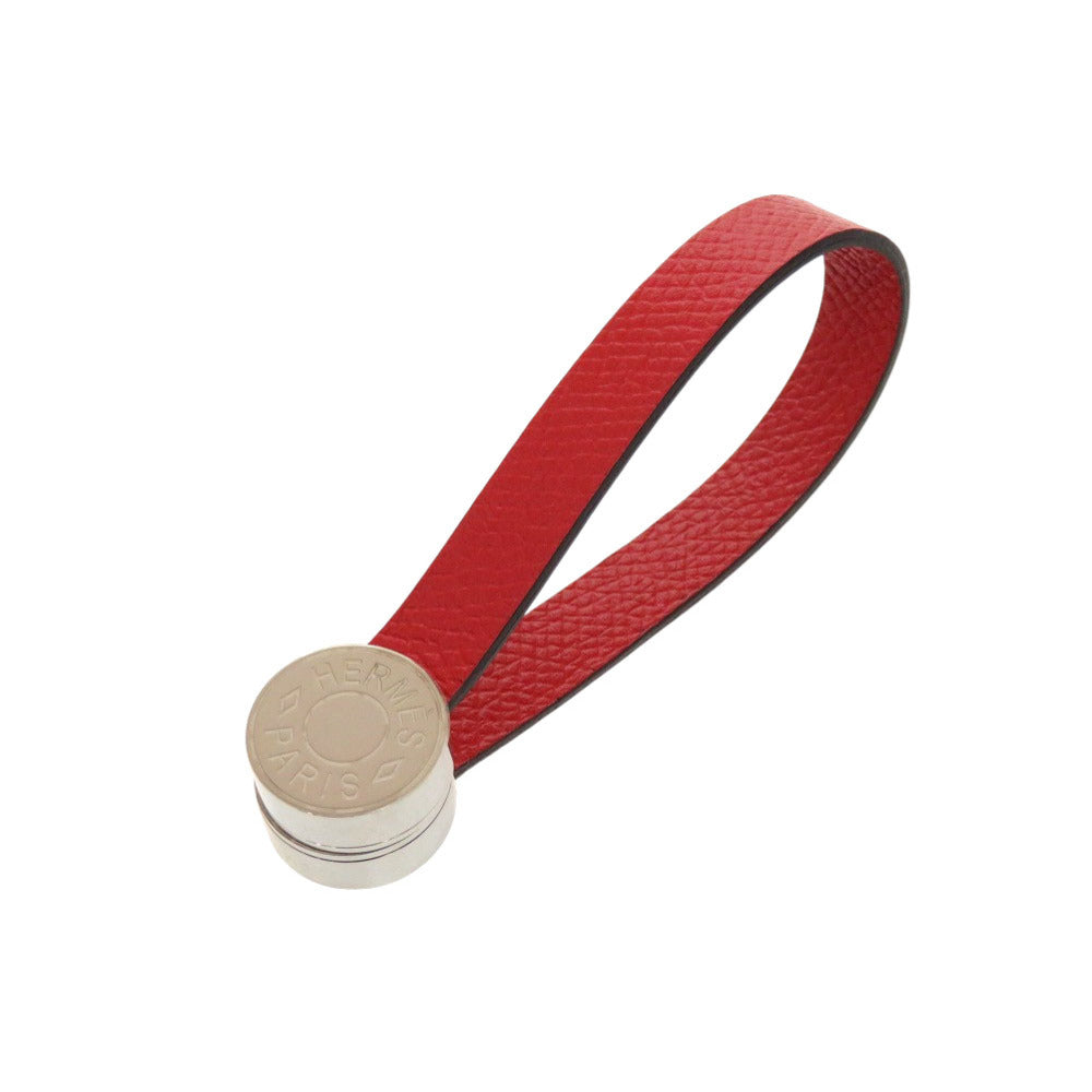 美品 エルメス マリス ヴォーエプソン ヴァーミリオン シルバー金具 グローブホルダー 赤 1052 【中古】 HERMES