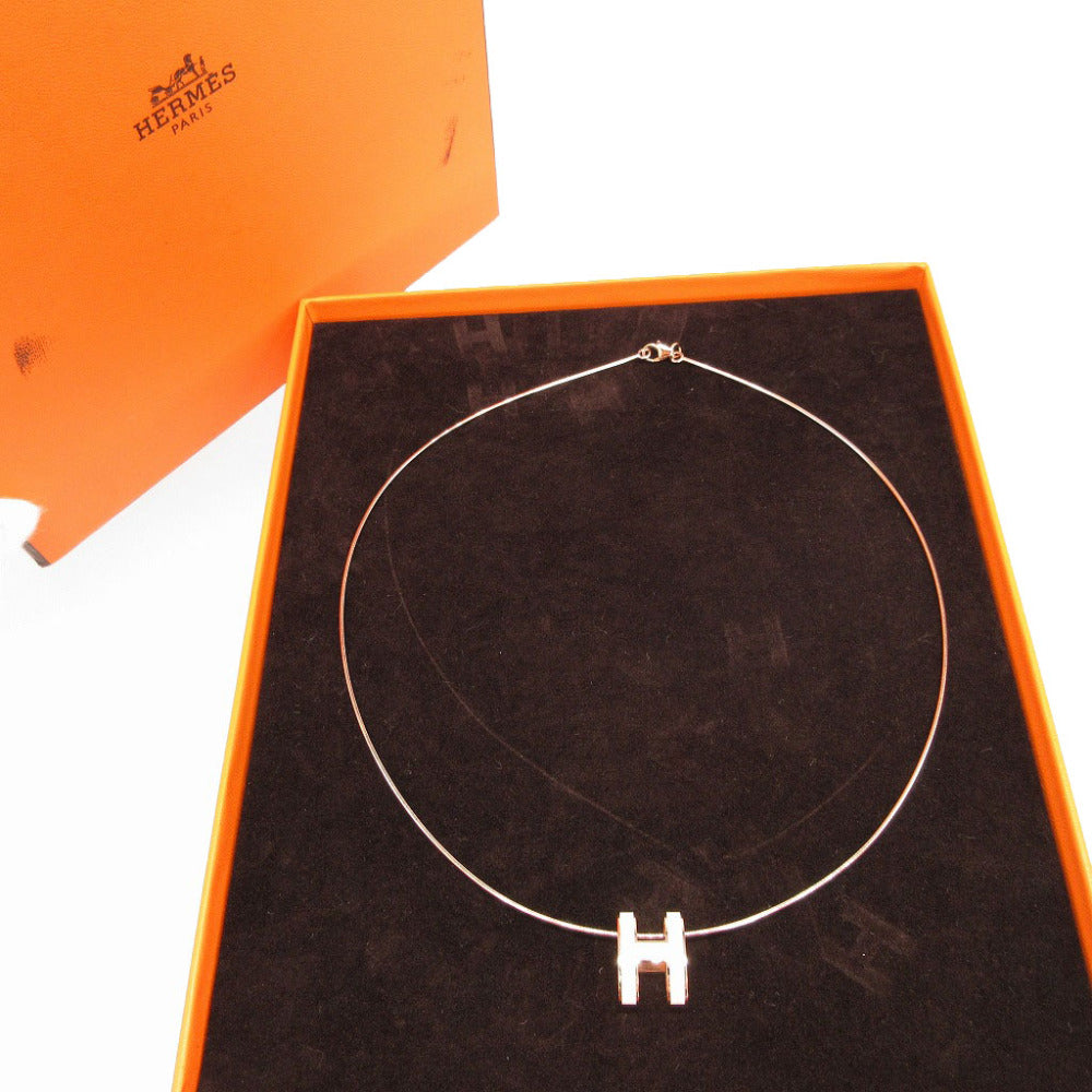 美品 エルメス ポップアッシュ メタル アイボリー ローズゴールド H ネックレス 1070【中古】HERMES