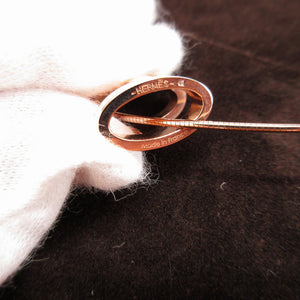 美品 エルメス ポップアッシュ メタル アイボリー ローズゴールド H ネックレス 1070【中古】HERMES