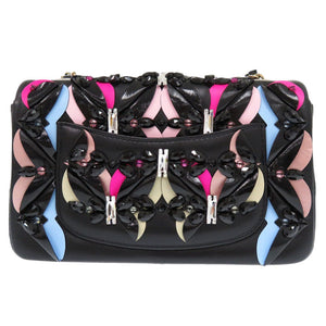新品同様 シャネル シングルフラップ マトラッセ 20 ラムスキン ブラック ショルダーバッグ 1083【中古】CHANEL