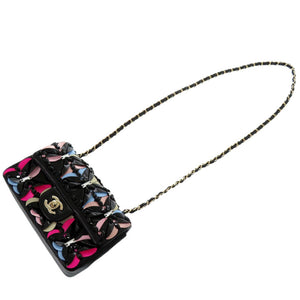 新品同様 シャネル シングルフラップ マトラッセ 20 ラムスキン ブラック ショルダーバッグ 1083【中古】CHANEL