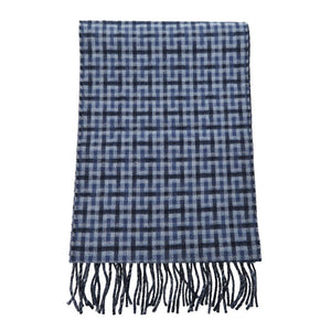 未使用 エルメス Hエコセ レクトヴェルソ カシミヤ マリン ブルー マフラー 青 1120【中古】HERMES