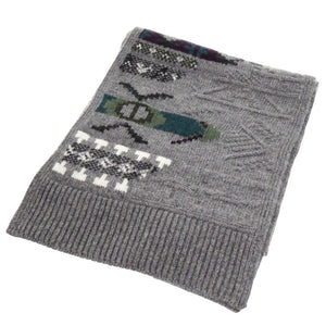 未使用 エルメス クルールアンクール ウール カシミヤ グリアシエ マフラー グレー 1121【中古】HERMES