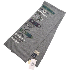 未使用 エルメス クルールアンクール ウール カシミヤ グリアシエ マフラー グレー 1121【中古】HERMES