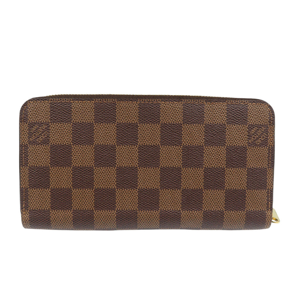 美品 ルイヴィトン ジッピーウォレット N60046 ダミエキャンバス ゴールド金具 ローズ・バレリーヌ ラウンドファスナー 長財布 1131【中古】LOUIS VUITTON