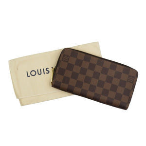 美品 ルイヴィトン ジッピーウォレット N60046 ダミエキャンバス ゴールド金具 ローズ・バレリーヌ ラウンドファスナー 長財布 1131【中古】LOUIS VUITTON